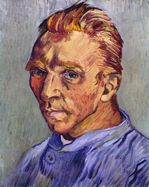 Vincent Van Gogh - Self-portrait without beard, end September 1889, oil on canvas, 40 × 31 cm, Private Collection. This was Van Gogh's last self-portrait. Given as a birthday gift to his mother.